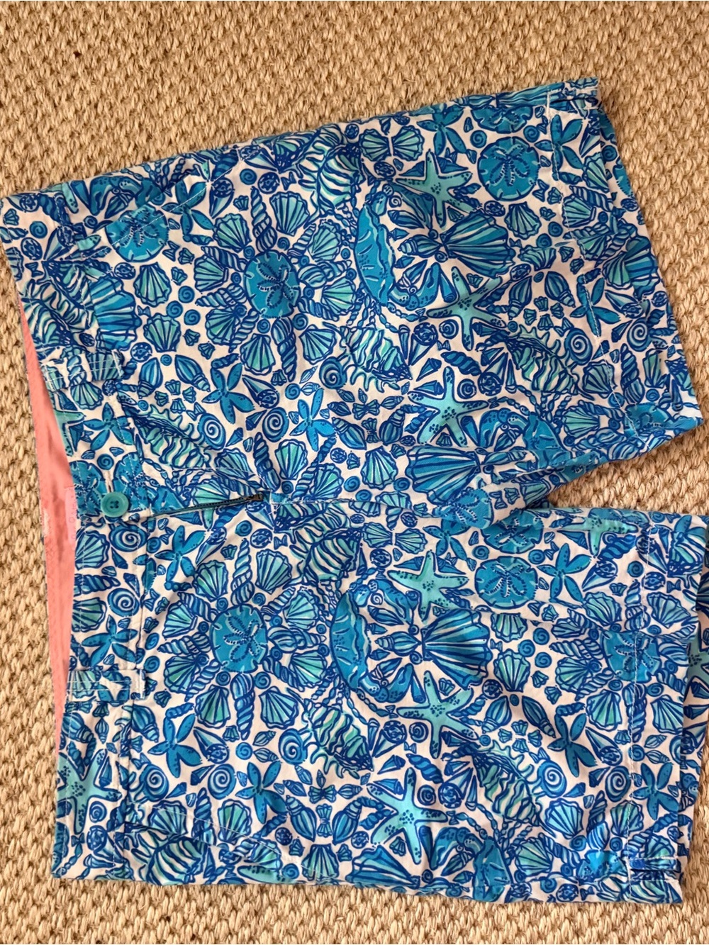 Lilly Pulitzer Teal & Blue Seashell Print Bermuda Shorts